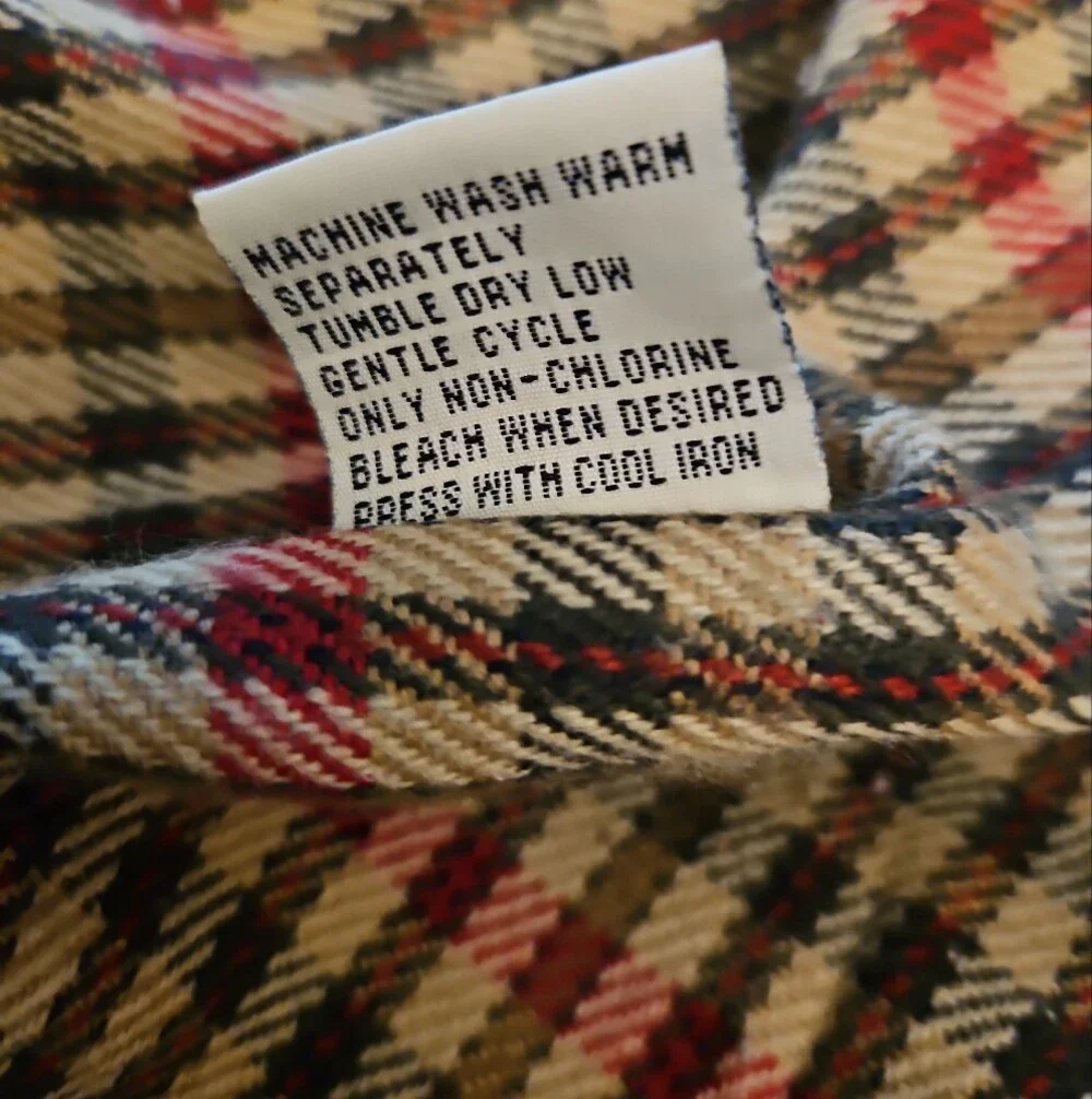 Vintage 90s Denim Duffle Coat Hooded Toggle Jacket Plaid Lined [Forenza]